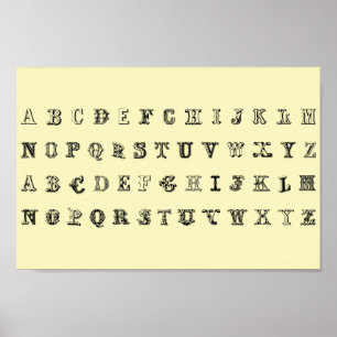 Alphabet A-Z Barn Utbildningsskola Nursery Poster