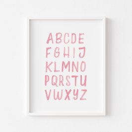 Alphabet ABC-bildande poster i vattenfärg