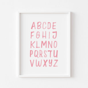 Alphabet ABC-bildande poster i vattenfärg