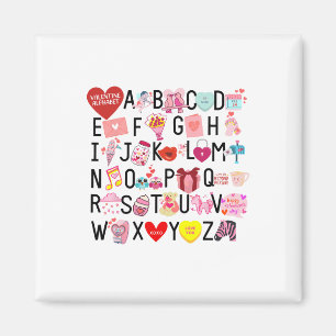 Alphabet Abc I Kärlek Du t Shirt Valentines day He Magnet