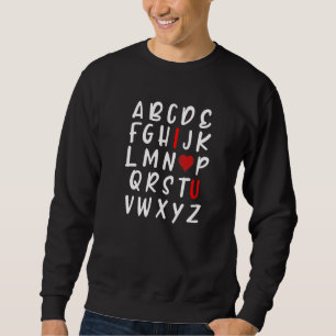 Alphabet Abc I Kärlek Du tryckte Valentineser för Lång Ärmad Tröja