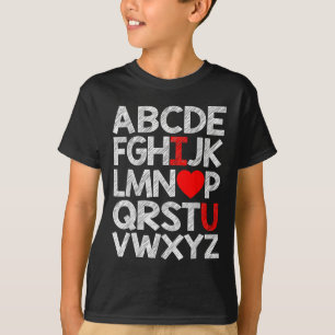 Alphabet Abc I Kärlek U T Shirt Valentines day Hea