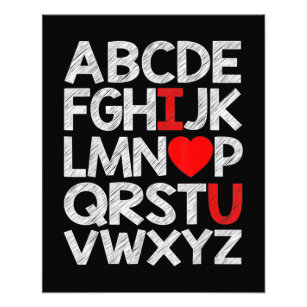 Alphabet ABC I Kärlek You Fototryck