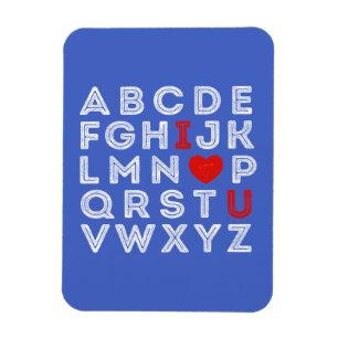Alphabet ABC I Kärlek You Magnet