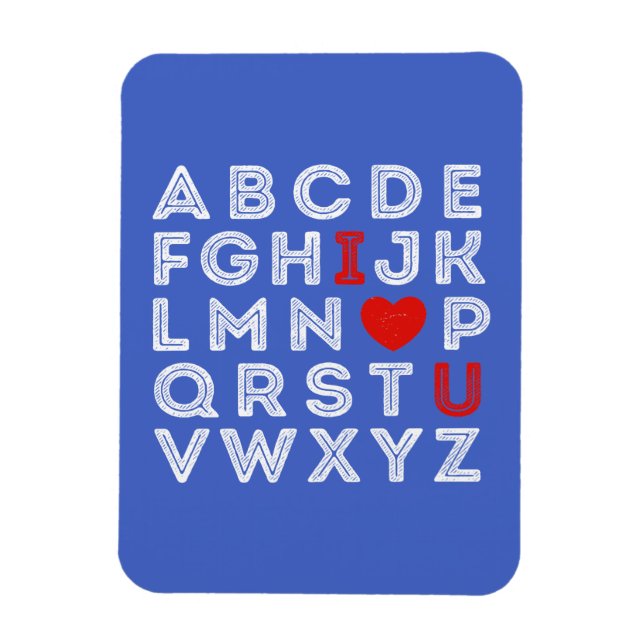 Alphabet ABC I Kärlek You Magnet (Vertikal)