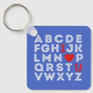 Alphabet ABC I Kärlek You Nyckelring