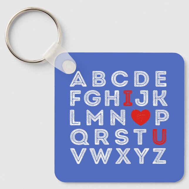 Alphabet ABC I Kärlek You Nyckelring (Framsida)