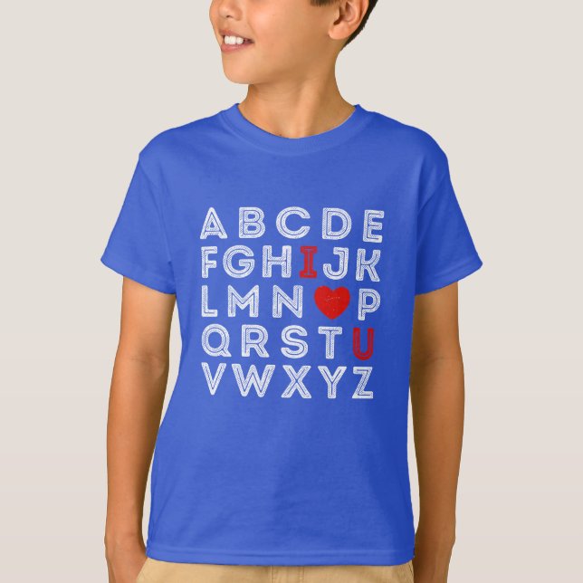 Alphabet ABC I Kärlek You T Shirt (Framsida)