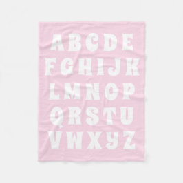 Alphabet Abc mönster, vita rosor, rumsdekaler Fleecefilt