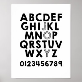 Alphabet ABC-nummer Poster utbildning