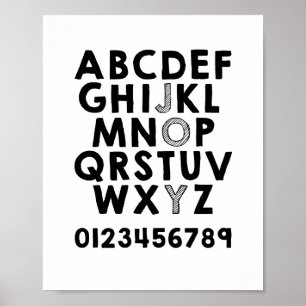 Alphabet ABC-nummer Poster utbildning