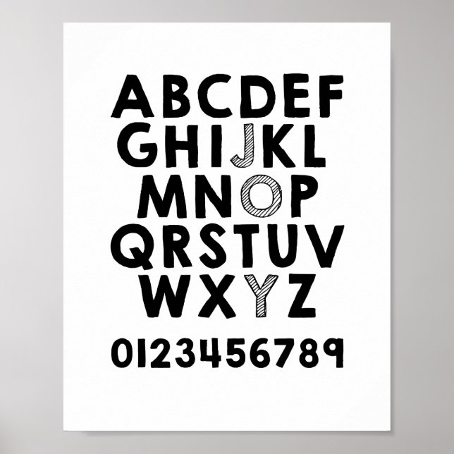 Alphabet ABC-nummer Poster utbildning (Framsidan)