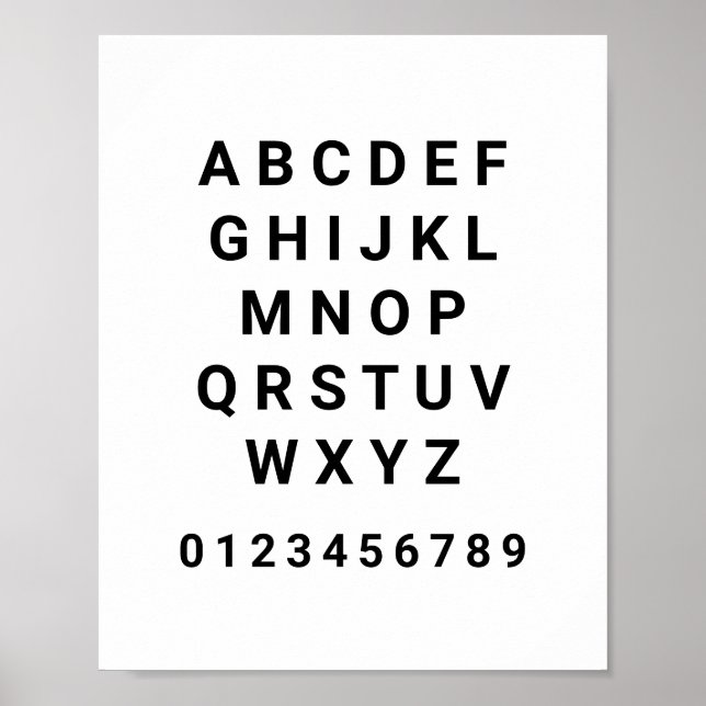 Alphabet ABC-nummer Poster utbildning (Framsidan)