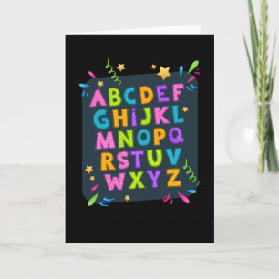 Alphabet Abc School Start Girls Boys Kort