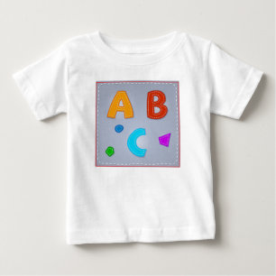Alphabet ABC Vector Stitches Red Blue Lila Orang T Shirt
