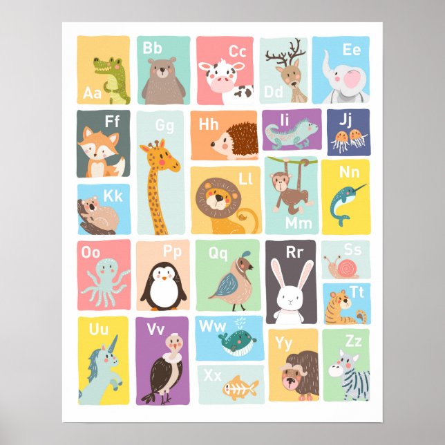 Alphabet (Alphabet animals Kids room) Poster (Framsidan)