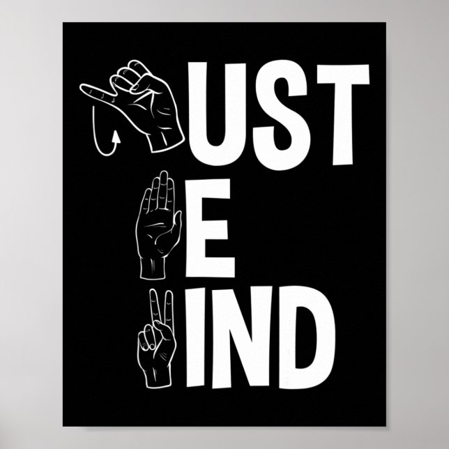 Alphabet American Sjunga Language Asl Teacher Just Poster (Framsidan)