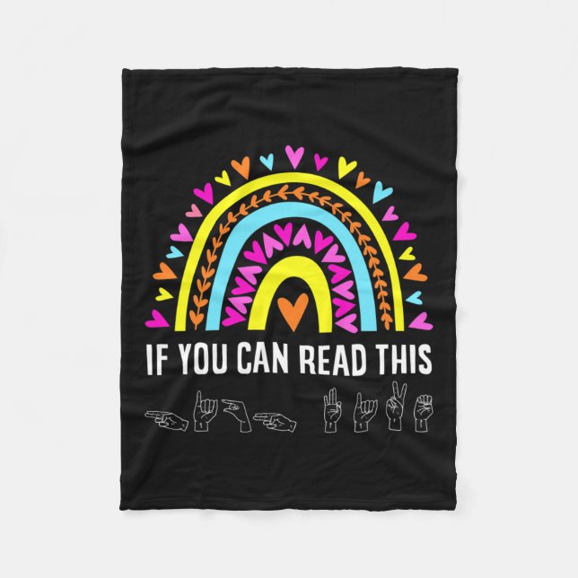 Alphabet American Sjunga Language Asl Teacher Roli Fleecefilt (Framsidan)