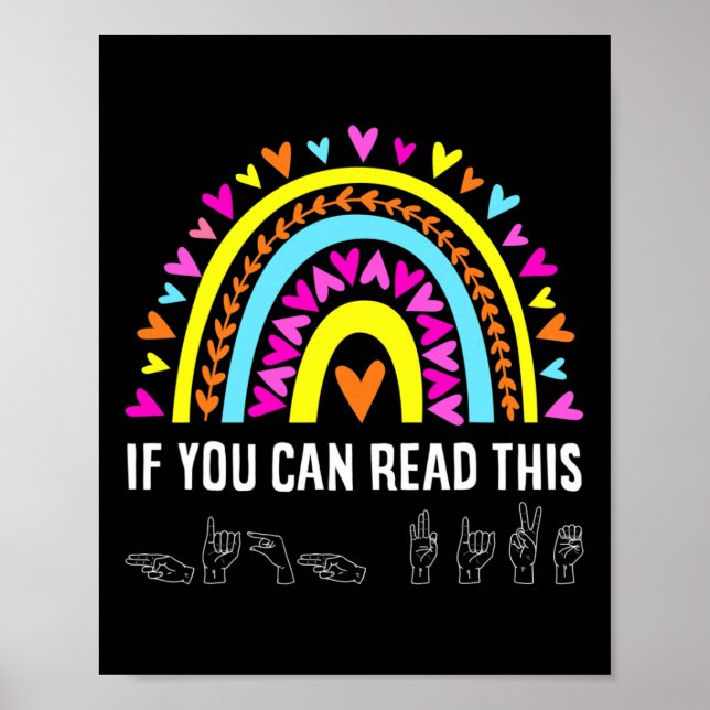 Alphabet American Sjunga Language Asl Teacher Roli Poster (Framsidan)