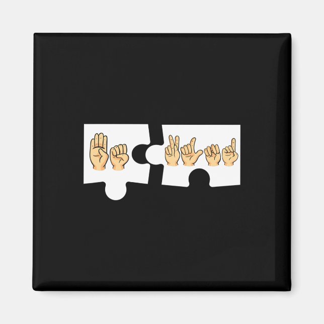 Alphabet American Sjunga Language Asl Teacher ska  Magnet (Framsidan)