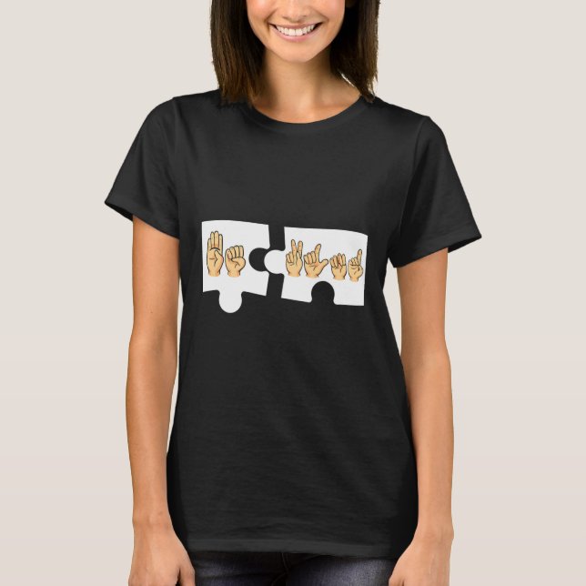 Alphabet American Sjunga Language Asl Teacher ska  T Shirt (Framsida)