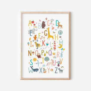 Alphabet Animal ABC Poster Skriv ut