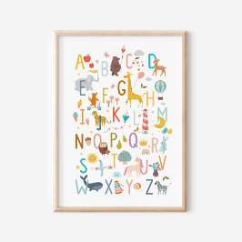Alphabet Animal ABC Poster Skriv ut