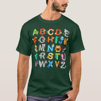 Alphabet Animal ABCs Learning Back to school Teach T Shirt