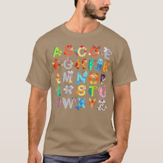 Alphabet Animal ABCs Learning Back to school Teach T Shirt