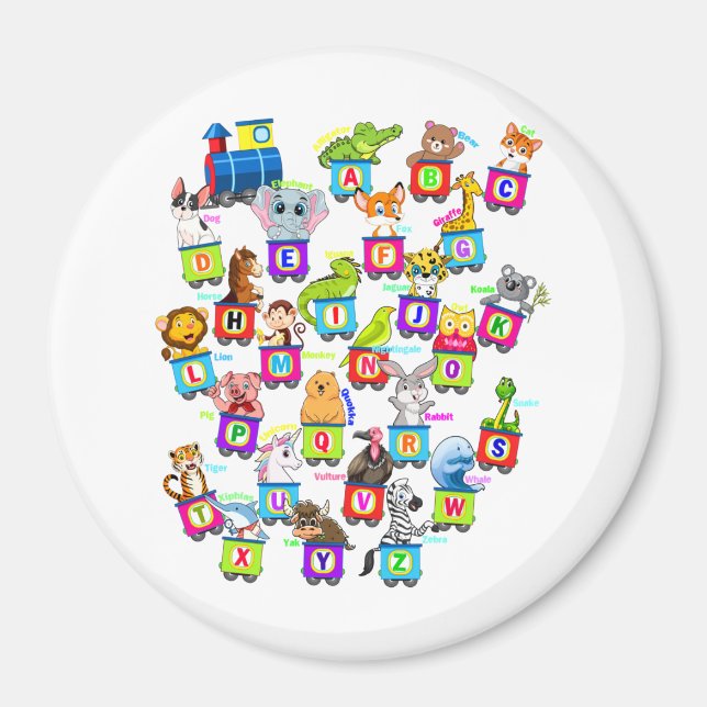 Alphabet Animal ABCs Learning Circle Magnet (Framsidan)