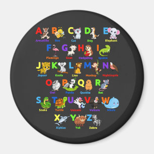 Alphabet Animal ABCs Learning Circle Magnet