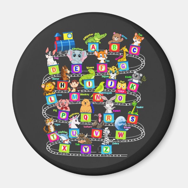Alphabet Animal ABCs Learning Circle Magnet (Framsidan)