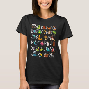 Alphabet Animal Abcs Learning Kids börjar lära sig T Shirt
