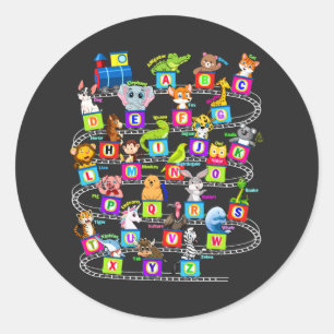 Alphabet Animal ABCs Learning Runt Klistermärke