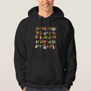 Alphabet Animal Learning Abc Cute Urial Education Hoodie