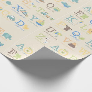 Alphabet Animals Boys Birthday Cute Brev Presentpapper