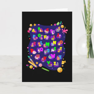 Alphabet Animals School Start Girls Boys Kort