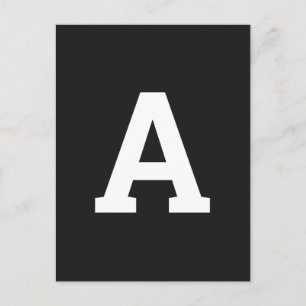 Alphabet Anpassningsbar Brev Black Modern Minima Vykort
