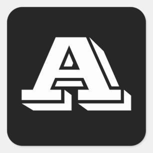Alphabet av Janz Capital Brev A Black Fyrkantigt Klistermärke