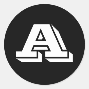 Alphabet av Janz Capital Brev A Black Runt Klistermärke