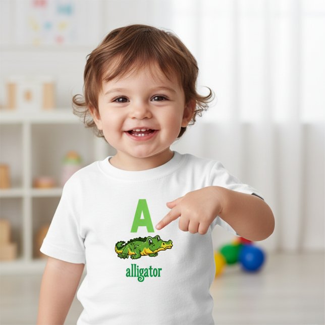 Alphabet Äventyr: A är för Alligator Småbarn Tee (Skapare uppladdad)