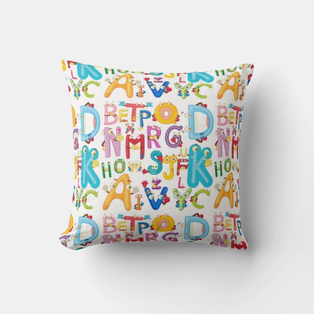 Alphabet Äventyr Kids Dekorativ kudde (Framsida)