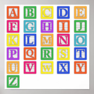 Alphabet baby-block poster