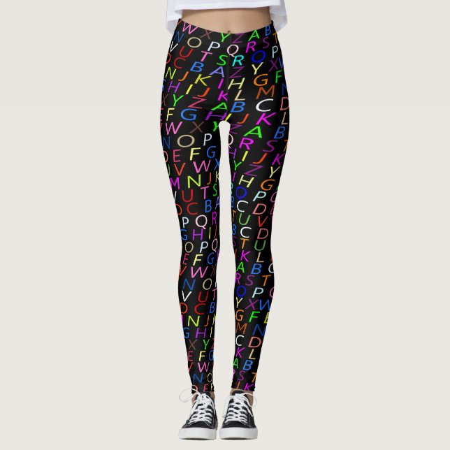 Alphabet Black Leggings (Framsida)