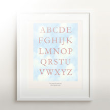 Alphabet – Blush Nursery ABC Väggkonst (11x14)
