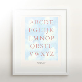 Alphabet – Blush Nursery ABC Väggkonst (11x14)