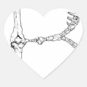 Alphabet Bone Brev B Hjärtformat Klistermärke