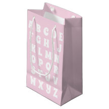 Alphabet Brev Abc mönster rosa vita barn