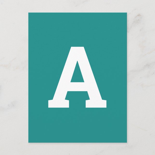 Alphabet Brev | Daglig Grönt Modern Minimalist Vykort (Framsida)