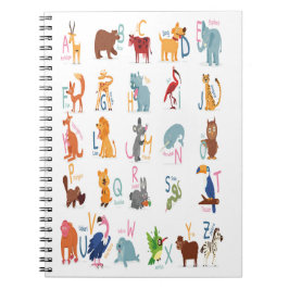 Alphabet brev djur för barnlärare anteckningsbok